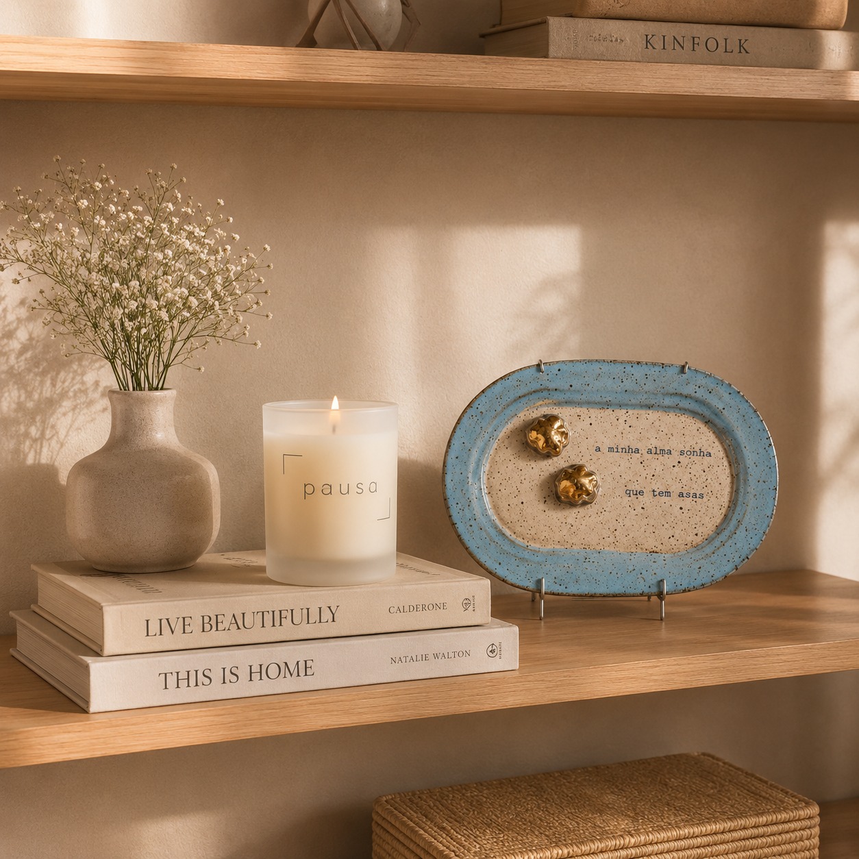 Velas para decorar estantes 
